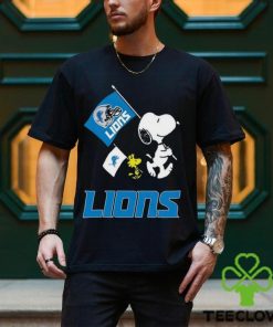 Snoopy and Woodstock detroit lions flag helmet Shirt