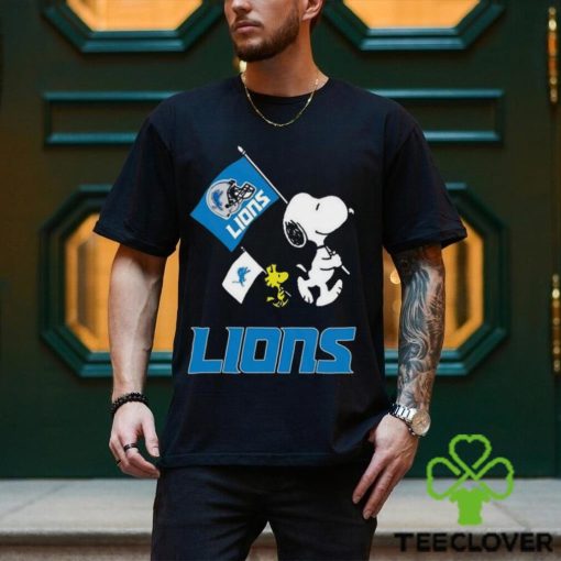 Snoopy and Woodstock detroit lions flag helmet Shirt