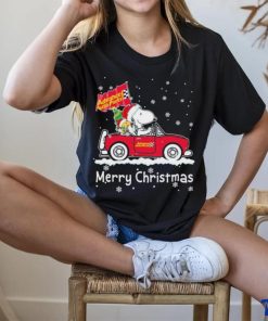 Snoopy and Woodstock drive car Advance auto parts merry christmas shirt 1 Snoopy and Woodstock drive car Advance auto parts merry christmas shirt