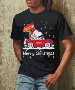 Snoopy and Woodstock drive car Advance auto parts merry christmas shirt 2 Snoopy and Woodstock drive car Advance auto parts merry christmas shirt