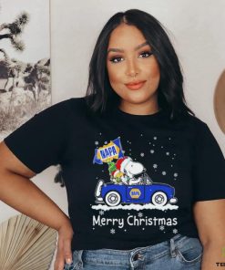 Snoopy and Woodstock drive car napa Merry Christmas shirt