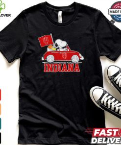 Snoopy and Woodstock driving a car Indiana Hoosiers 2024 shirt 1 Snoopy and Woodstock driving a car Indiana Hoosiers 2024 shirt