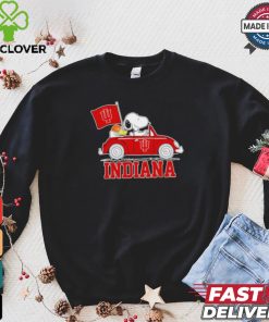 Snoopy and Woodstock driving a car Indiana Hoosiers 2024 shirt 2 Snoopy and Woodstock driving a car Indiana Hoosiers 2024 shirt