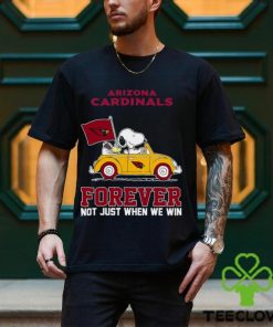 Snoopy and Woodstock driving car Arizona Cardinals forever not just when we win shirt