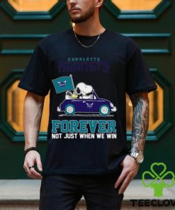 Snoopy and Woodstock driving car Charlotte Hornets forever not just when we win shirt