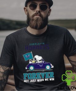 Snoopy and Woodstock driving car Charlotte Hornets forever not just when we win shirt
