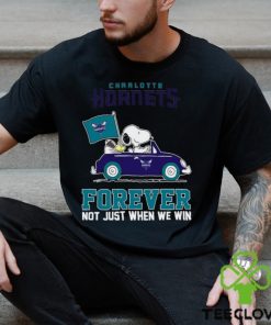 Snoopy and Woodstock driving car Charlotte Hornets forever not just when we win shirt