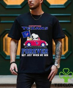 Snoopy and Woodstock driving car Houston Texans forever not just when we win shirt