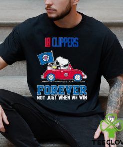 Snoopy and Woodstock driving car LA Clippers forever not just when we win hoodie, sweater, longsleeve, shirt v-neck, t-shirt