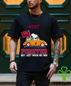 Snoopy and Woodstock driving car Miami Heat forever not just when we win shirt