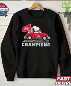 Snoopy and Woodstock driving car Ohio State Buckeyes 2025 Cotton Bowl champions shirt