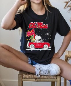 Snoopy and Woodstock driving car Ole Miss Christmas hoodie, sweater, longsleeve, shirt v-neck, t-shirt