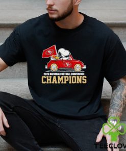 Snoopy and Woodstock driving car San Francisco 49ers 2023 NFC Champions shirt 1 Snoopy and Woodstock driving car San Francisco 49ers 2023 NFC Champions shirt