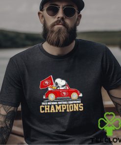 Snoopy and Woodstock driving car San Francisco 49ers 2023 NFC Champions shirt 2 Snoopy and Woodstock driving car San Francisco 49ers 2023 NFC Champions shirt