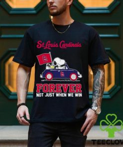 Snoopy and Woodstock driving car St. Louis Cardinals forever not just when we win shirt