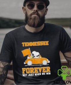 Snoopy and Woodstock driving car Tennessee forever not just when we win shirt