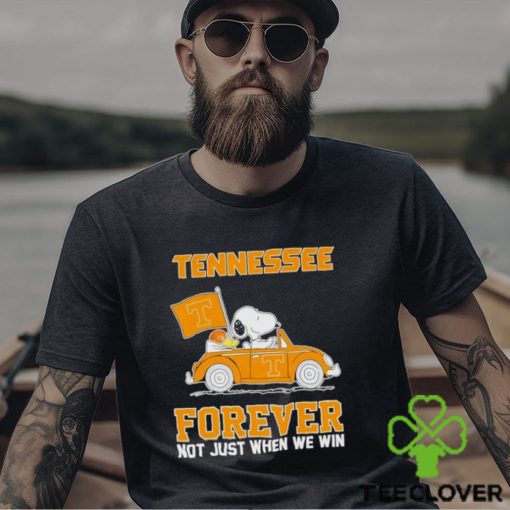 Snoopy and Woodstock driving car Tennessee forever not just when we win hoodie, sweater, longsleeve, shirt v-neck, t-shirt