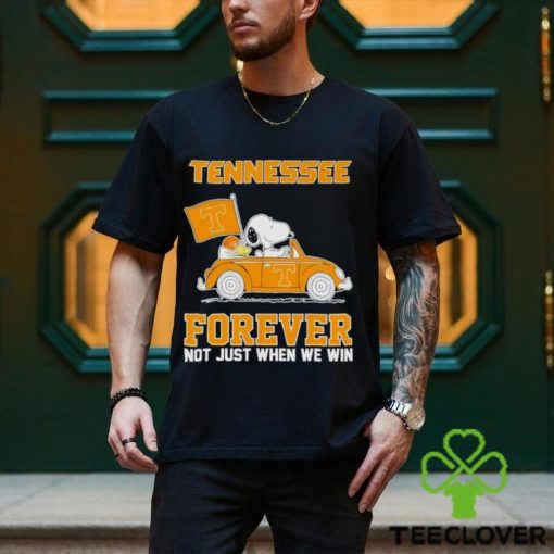 Snoopy and Woodstock driving car Tennessee forever not just when we win hoodie, sweater, longsleeve, shirt v-neck, t-shirt