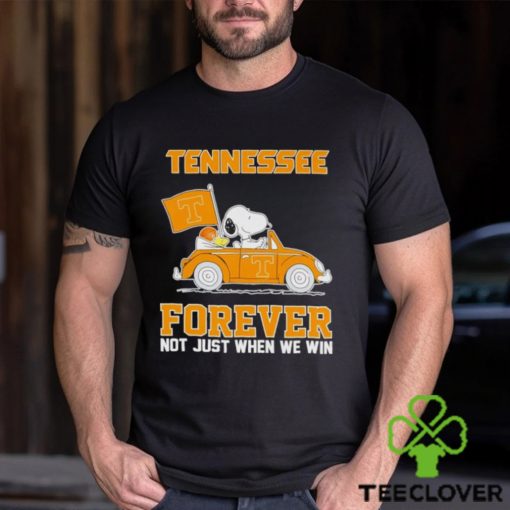 Snoopy and Woodstock driving car Tennessee forever not just when we win hoodie, sweater, longsleeve, shirt v-neck, t-shirt