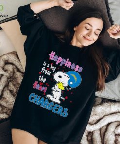 Snoopy and Woodstock happiness is a hug from the heart Los Angeles Chargers shirt