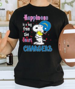 Snoopy and Woodstock happiness is a hug from the heart Los Angeles Chargers hoodie, sweater, longsleeve, shirt v-neck, t-shirt