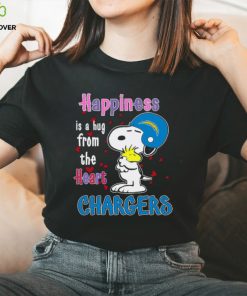 Snoopy and Woodstock happiness is a hug from the heart Los Angeles Chargers hoodie, sweater, longsleeve, shirt v-neck, t-shirt