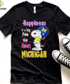 Snoopy and Woodstock happiness is a hug from the heart Michigan Wolverines hoodie, sweater, longsleeve, shirt v-neck, t-shirt