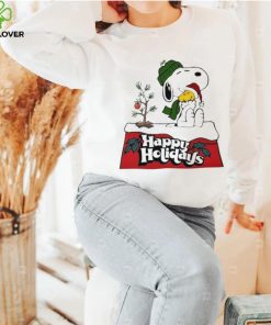 Snoopy and Woodstock happy holidays christmas shirt