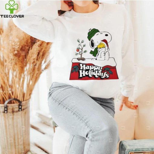 Snoopy and Woodstock happy holidays christmas hoodie, sweater, longsleeve, shirt v-neck, t-shirt