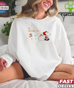Snoopy and Woodstock on Christmas day Abbey Road shirt
