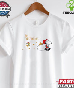 Snoopy and Woodstock on Christmas day Abbey Road shirt