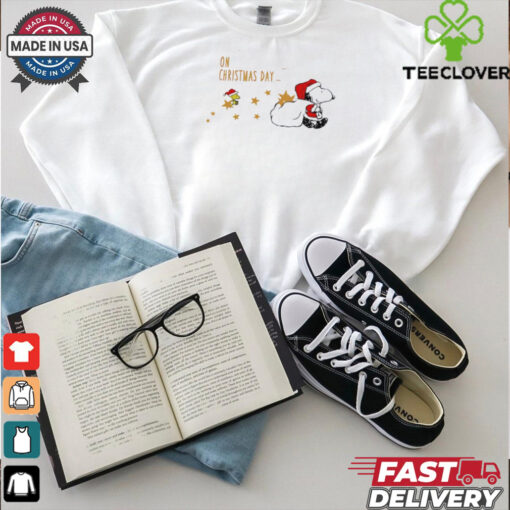 Snoopy and Woodstock on Christmas day Abbey Road shirt
