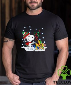 Snoopy and Woodstock singing Merry Christmas shirt