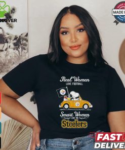 Snoopy and friend Peanuts Pittsburgh Steelers real women love football smart women love Steelers shirt