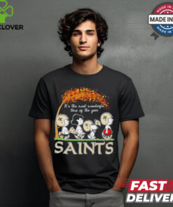 Snoopy and friends Peanuts X New Orleans Saints it’s the most wonderful time of the year shirt