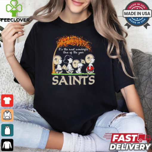 Snoopy and friends Peanuts X New Orleans Saints it’s the most wonderful time of the year shirt
