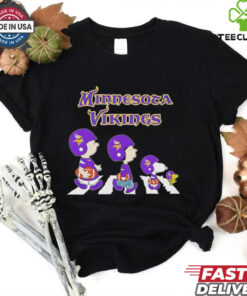 Snoopy and friends abbey road let’s go Minnesota Vikings shirt