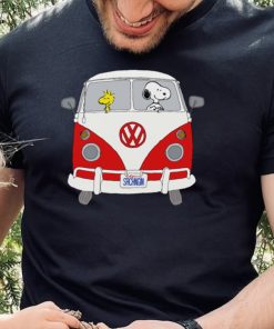 Snoopy and woodstock driving Hippie Volkswagen Beetle shirt