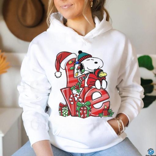 Snoopy and woodstock love hat santa merry christmas hoodie, sweater, longsleeve, shirt v-neck, t-shirt