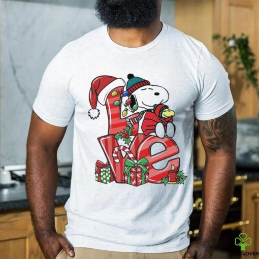 Snoopy and woodstock love hat santa merry christmas hoodie, sweater, longsleeve, shirt v-neck, t-shirt