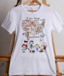 Snoopy charlie brown she loves jesus and america too Peanuts shirt