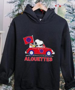 Snoopy drive a car Alouettes football flag logo gift shirt