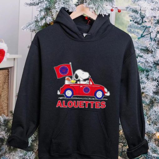 Snoopy drive a car Alouettes football flag logo gift hoodie, sweater, longsleeve, shirt v-neck, t-shirt