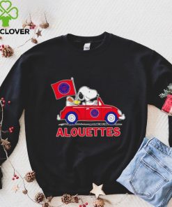 Snoopy drive a car Alouettes football flag logo gift hoodie, sweater, longsleeve, shirt v-neck, t-shirt