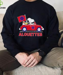 Snoopy drive a car Alouettes football flag logo gift hoodie, sweater, longsleeve, shirt v-neck, t-shirt