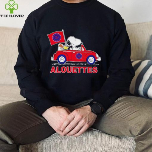 Snoopy drive a car Alouettes football flag logo gift hoodie, sweater, longsleeve, shirt v-neck, t-shirt