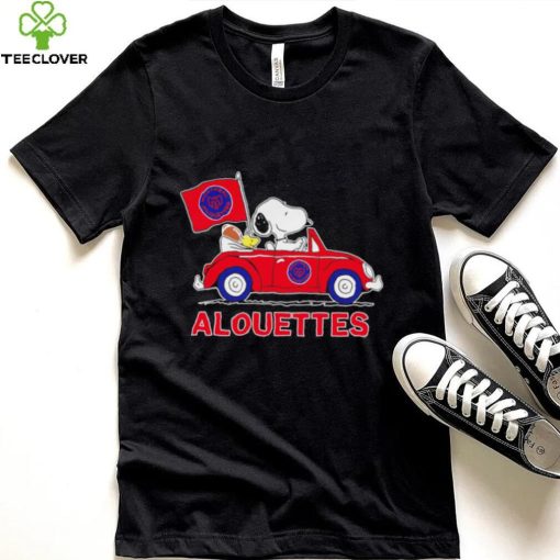 Snoopy drive a car Alouettes football flag logo gift hoodie, sweater, longsleeve, shirt v-neck, t-shirt