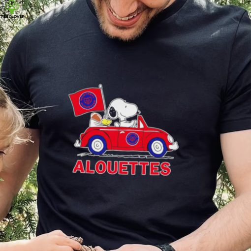 Snoopy drive a car Alouettes football flag logo gift hoodie, sweater, longsleeve, shirt v-neck, t-shirt