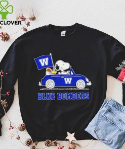 Snoopy drive a car Blue Bombers football flag logo gift hoodie, sweater, longsleeve, shirt v-neck, t-shirt