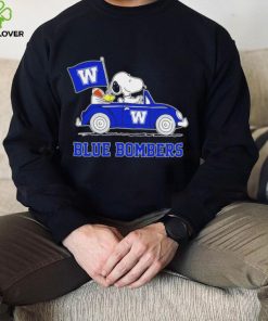 Snoopy drive a car Blue Bombers football flag logo gift hoodie, sweater, longsleeve, shirt v-neck, t-shirt